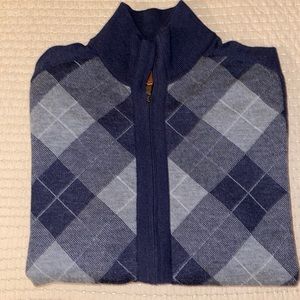 Soft Banana Republic Wool Argyle Zip Cardigan